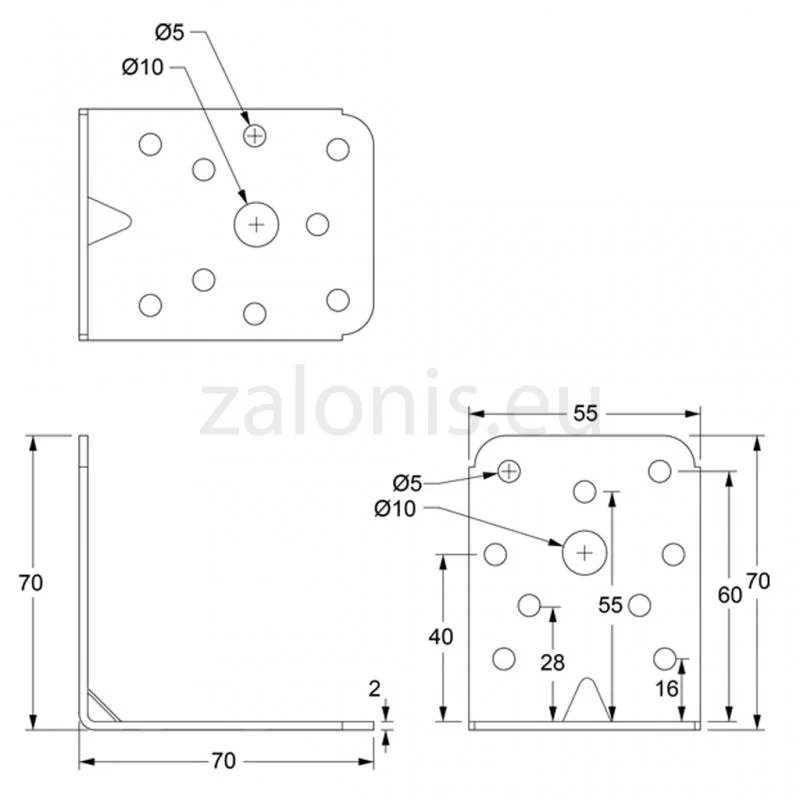 ΓΩΝΙΑ 70x70x55 / ΓΑΛΒΑΝΙΖΕ ΜΕΤΑΛΛΙΚΕΣ ΓΩΝΙΕΣ ΕΠΙΠΛΩΝ